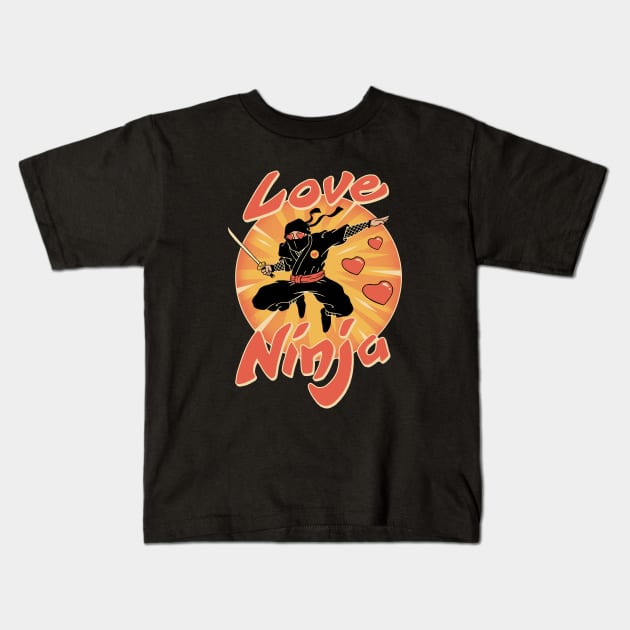 Love Ninja Kids T-Shirt by Vincent Trinidad Art